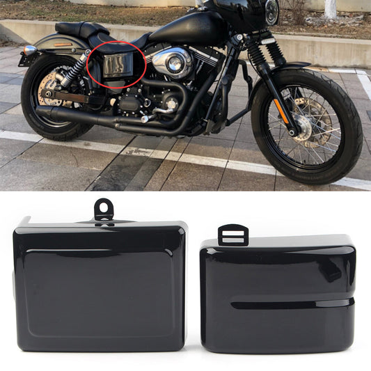 Batterie Abdeckung Seitendeckel Schwarz F¨¹r for Harley Dyna Fat Street Bob