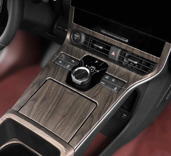 3X ABS Peach Wood Grain Gear Shift Box Panel Cover Trim for Toyota bZ4X 2023-24