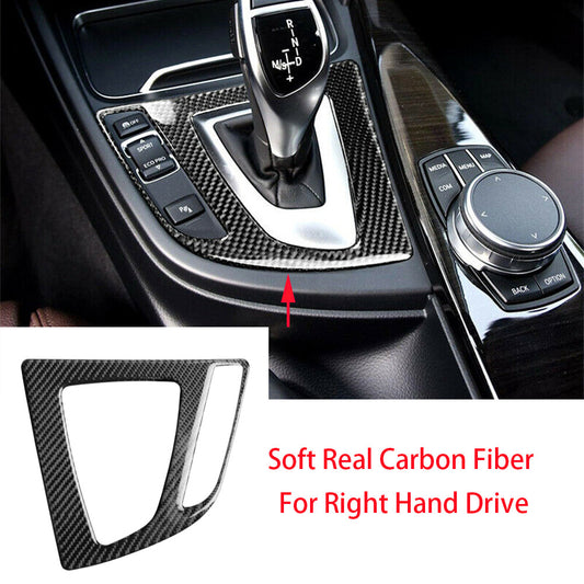 Carbon Fiber Gear Shift Panel Cover Trim for BMW 3 4 Series F30 GT 2013-2019 RHD