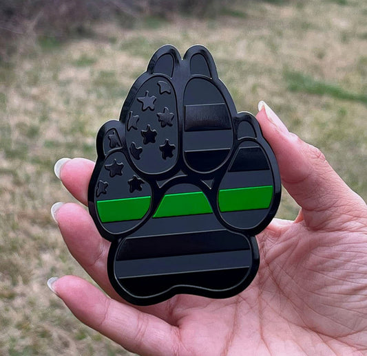 Black green claw American flag badge on the rear trunk of the car side fender for Cadillac