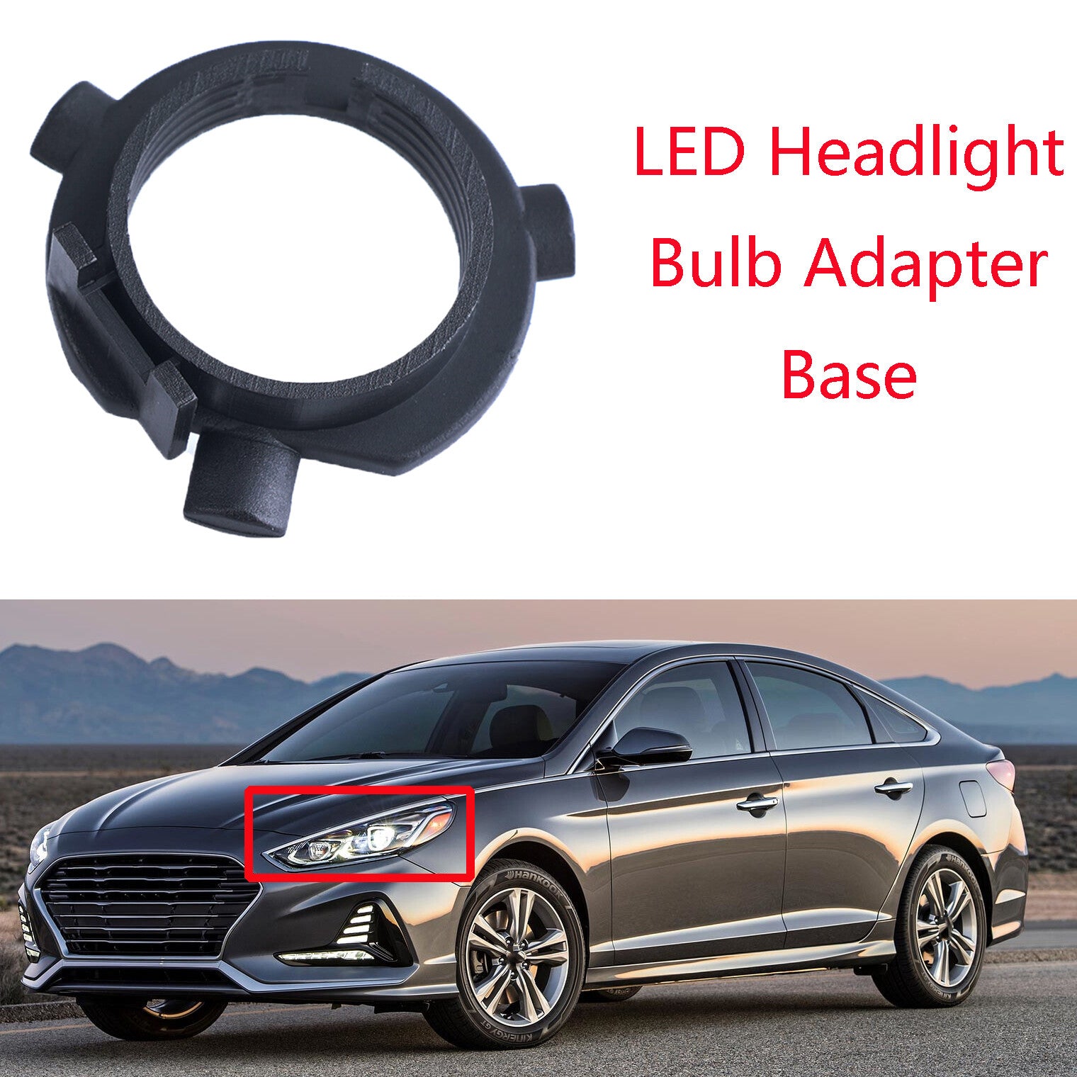 H7 LED Headlight Bulb Adapter Holder for Hyundai Santa Fe for Veloster Sonata Coupe