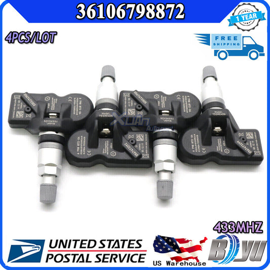 433MHz for BMW TPMS 4 NEW Tire Pressure Monitoring Sensor 6798872-04 36106798872