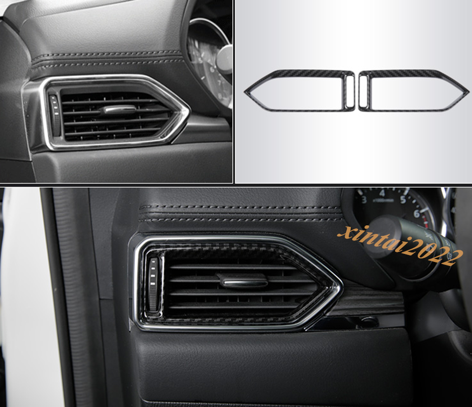 4PCS Carbon Fiber Front Air Vent Outlet Cover Trim for Mazda CX-5 CX5 2017-2021