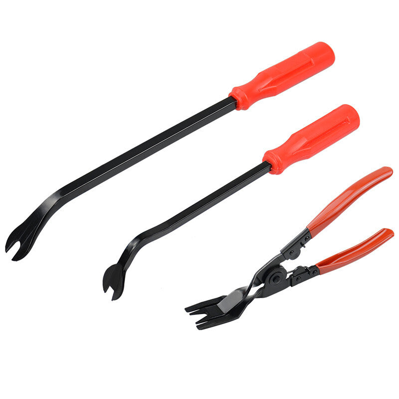 3Pcs Auto Fastener Pliers Retaining Door Panel Clip Trim Remover Pry Bar Tool