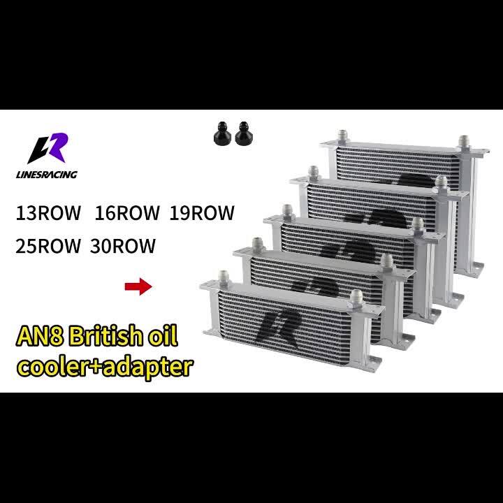 30 Row AN8 Stacked Plate Oil Cooler 6AN Adapter Universal Aluminium Radiator BK