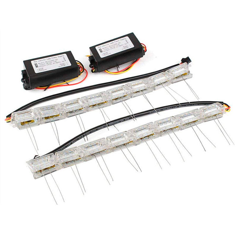 2Pcs Car LED DRL Flexible Tear Drop Turn Signal Lamp Fog Strip Bar Turn Light
