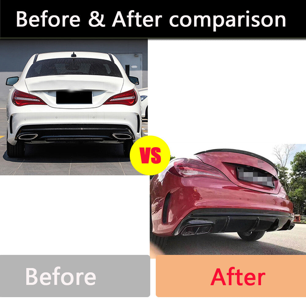 Rear Bumper Diffuser Exhaust Tailpipes for Benz W117 CLA200 CLA250 2013-2019