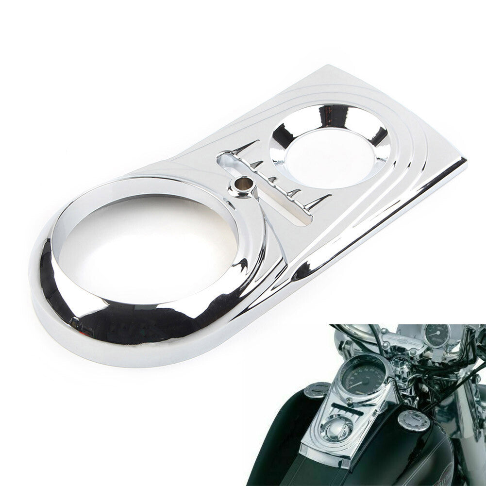Dash Panel Insert Cover Cap Fit for Harley Softail FLSTC Street Silver