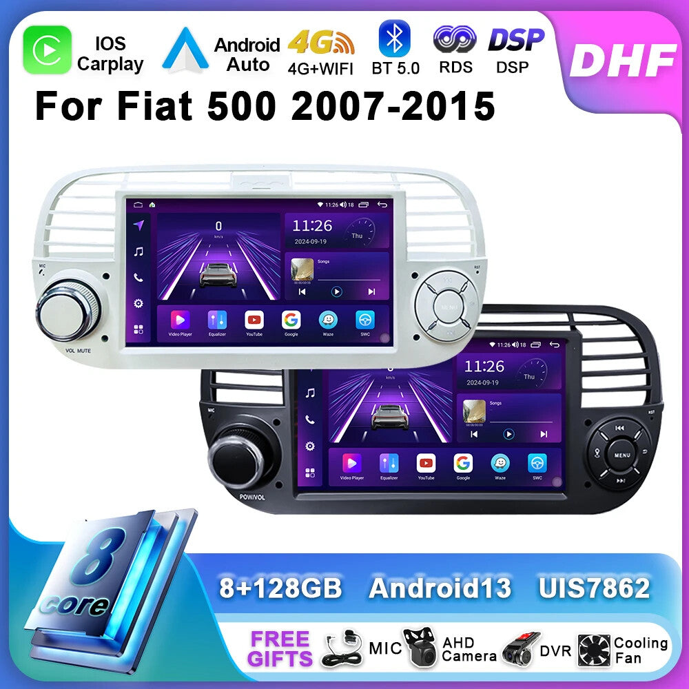 2007-2015 Android Car Radio for FIAT 500 Multimedia Video Player GPS Navi Screen