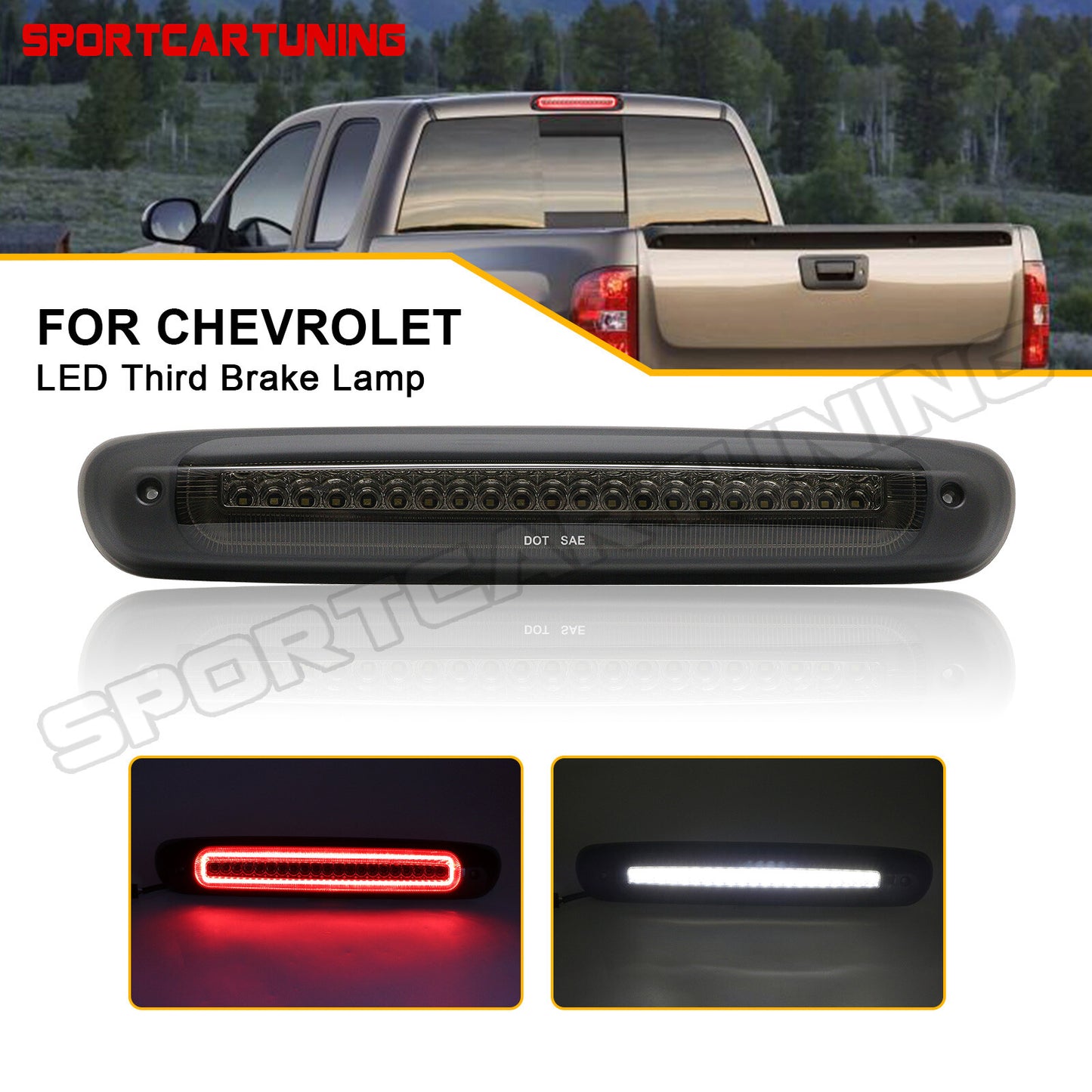The third brake light applies to 07-14 for Chevrolet Silverado for GMC for Sierra 1500 2500 3500