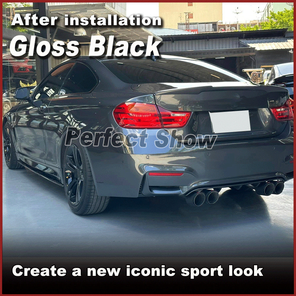 for BMW 4Series F32 F33 F36 M Sport Bumper 2014-19 Glossy Black Side Skirts Lip