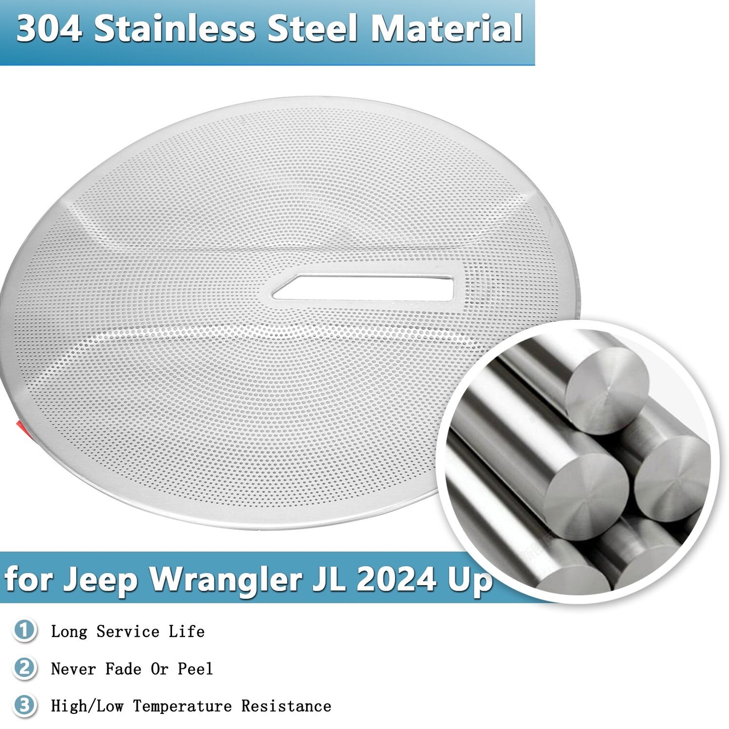 Rear Trunk Right Side Audio Speaker Cover Trim for Jeep for Wrangler JL 2024 Up