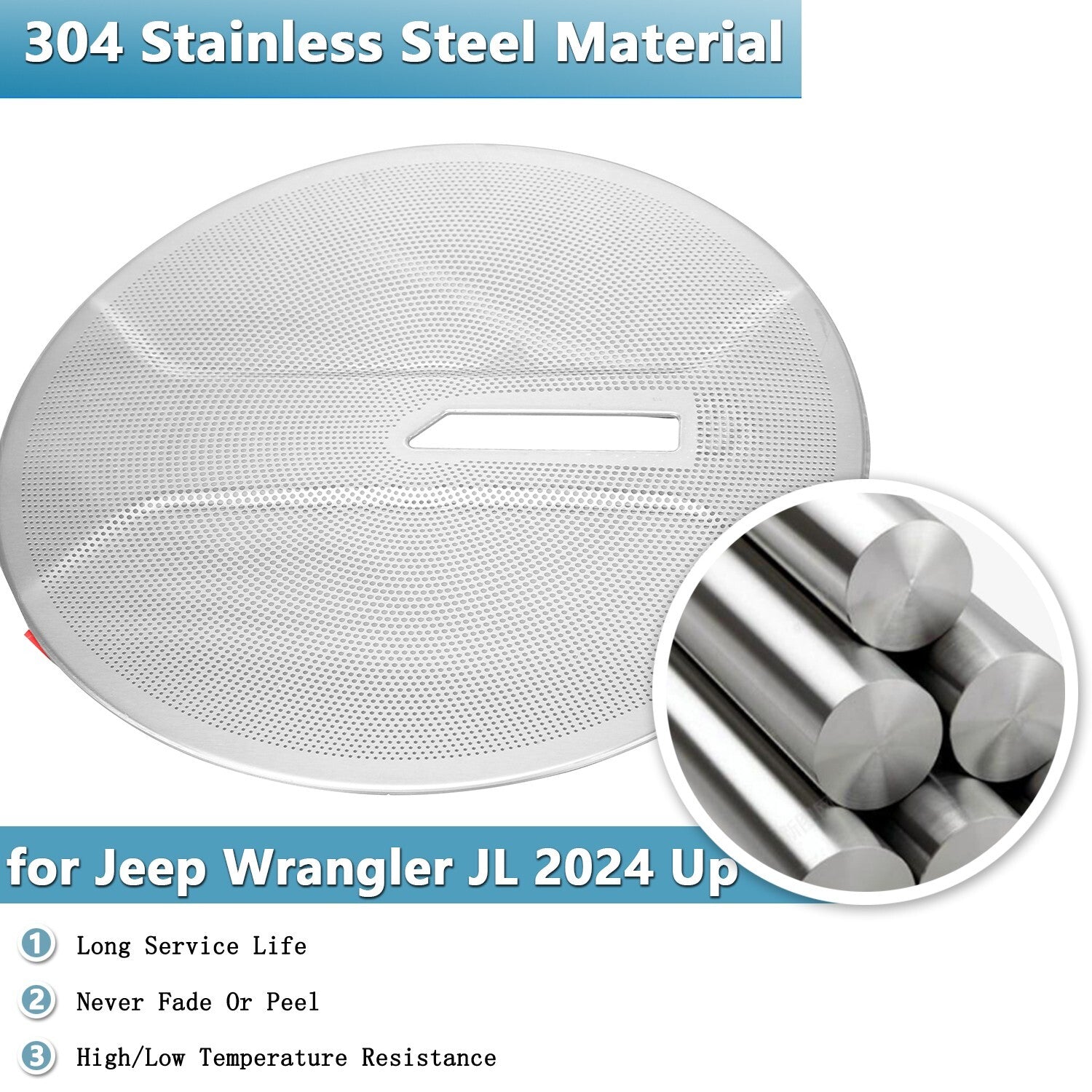 Rear Trunk Right Side Audio Speaker Cover Trim for Jeep for Wrangler JL 2024 Up