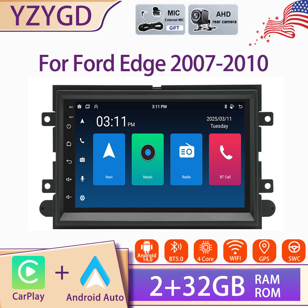 CarPlay Stereo Radio 7 for Ford Edge 2007-2010 Android 14 GPS Navi Screen Wifi