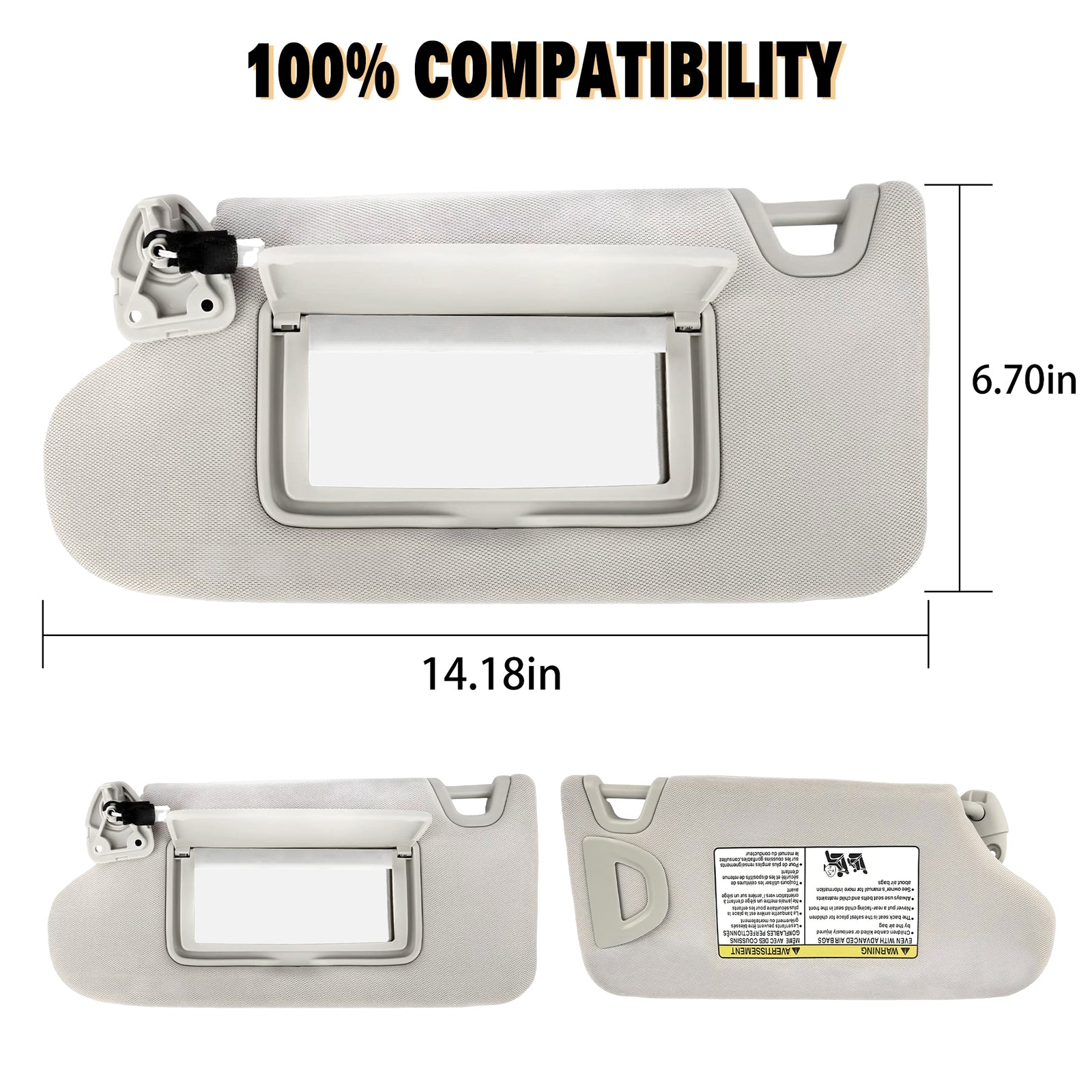 1PC 964019DE0A for Nissan Maxima 2016-2021 New Left Side Sun Visor w/ Lamp