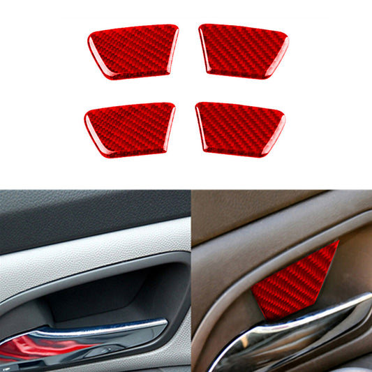 4Pcs Red Carbon Fiber Door Bowl Sticker Cover Trim for Chevrolet for Cruze 2009-2015
