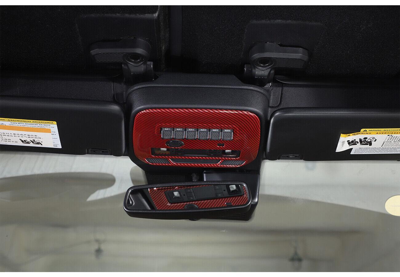 for Ford Bronco 2021-2023 Red Carbon Front Reading Light Panel Cover Accessories