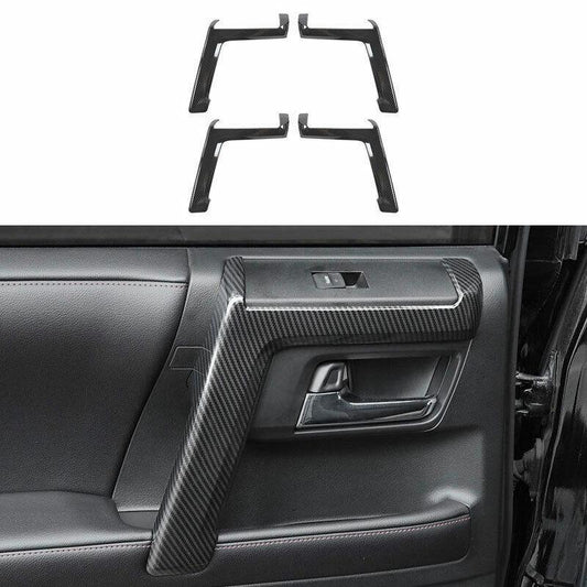 for Toyota 4Runner 2010-2021 Carbon Fiber Grain Inner Door Armrest Panel Cover