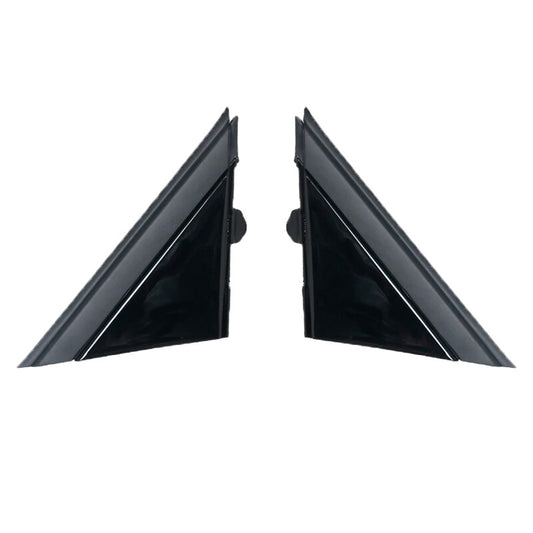 Left and right glossy black mirrored flag covers for Fiat 500 2012 - 2019
