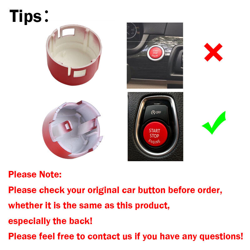Engine Start Stop Push Button Cover Trim Red for BMW 3 Series F30 F31 2012-2018