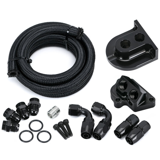 Billet Oil Filter Relocation Kit For 11-23 for Ford 5.0L 5.2L for Mustang GT F150 GT350