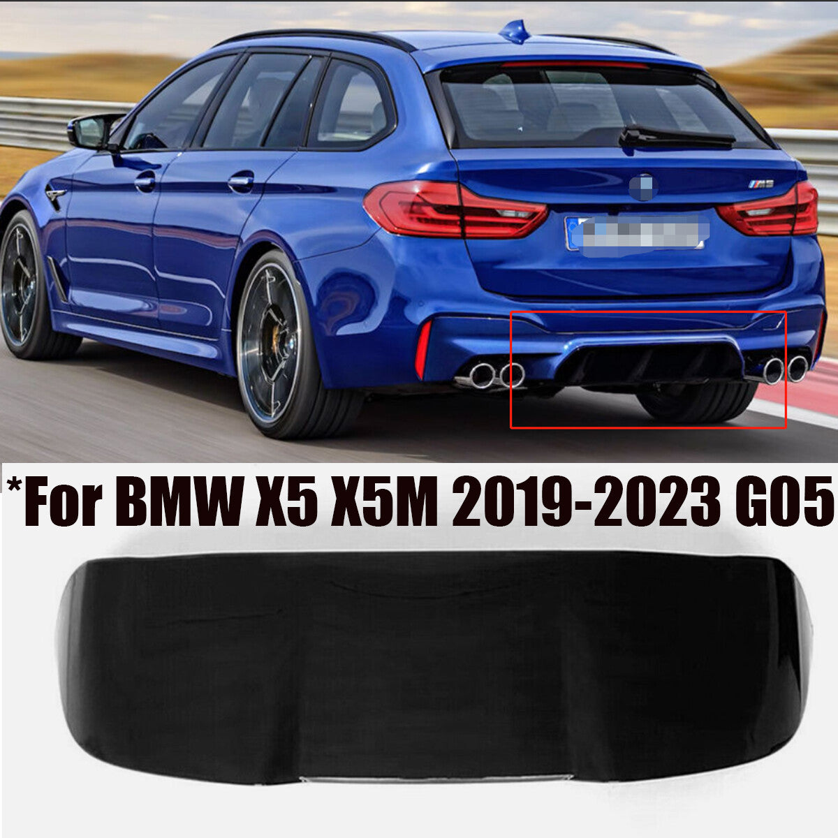 Gloss Black Roof Spoiler Tail Lip Wing Bar Trim Fit for BMW X5 X5M 2019-2023 G05