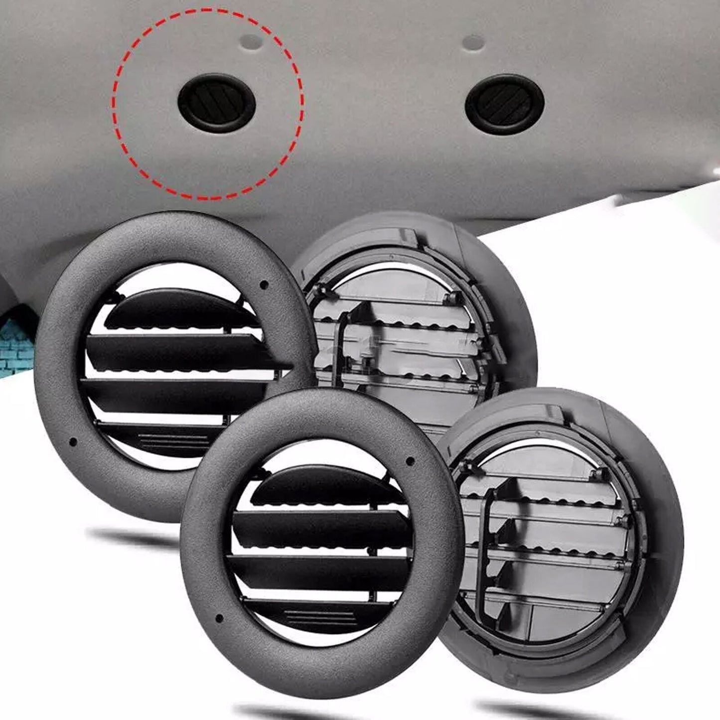 4-piece roof ceiling head air conditioning heater ventilation grille, suitable for Ford Van E150 E250 E350