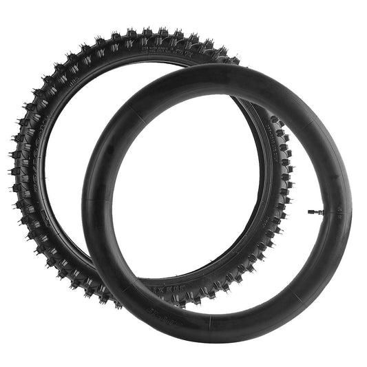 70/100-19 Knobby front tire inner tube for Honda CR80RB and for Kawasaki KX80 motocross bikes.