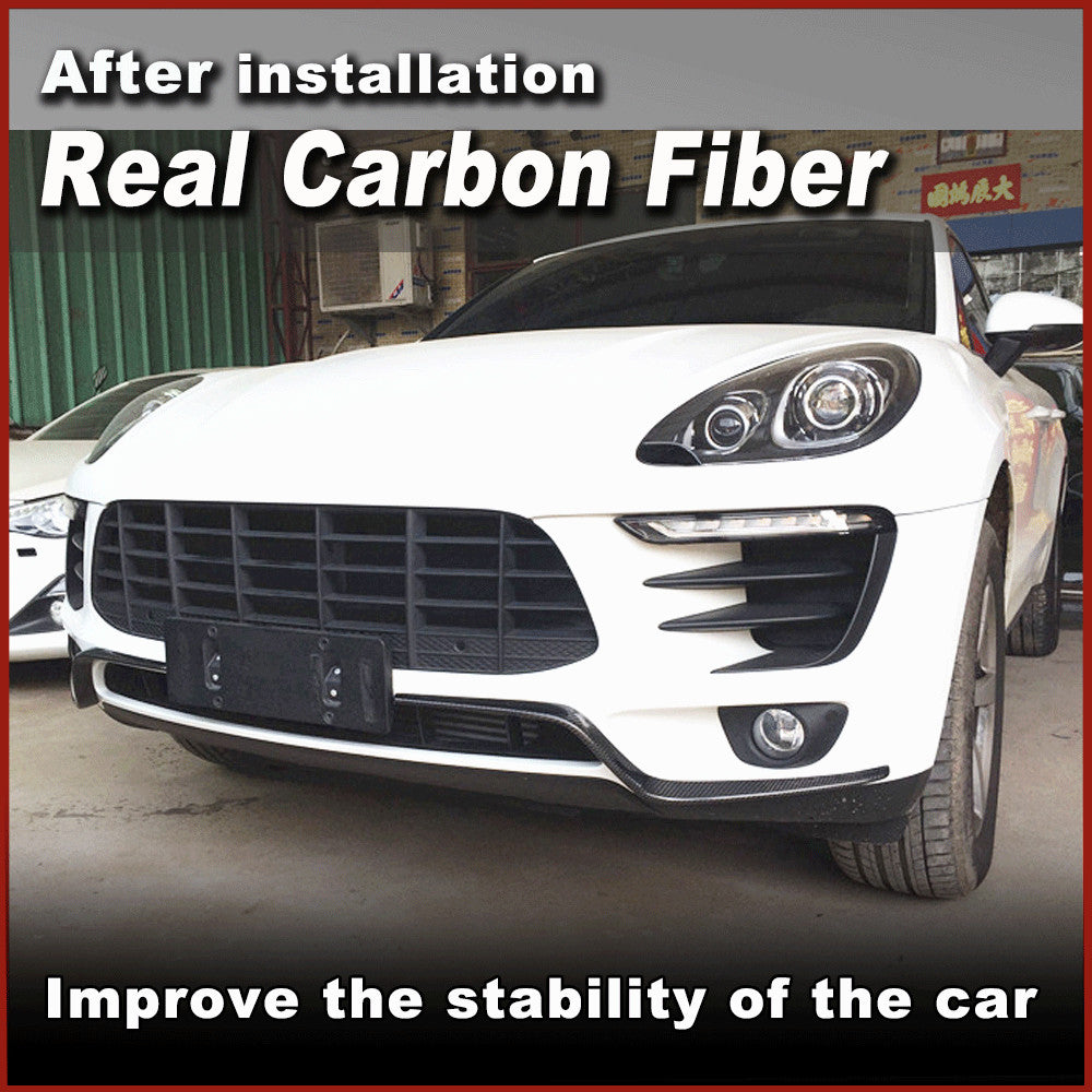 Fit for Porsche Macan 2014-2017 REAL Carbon Front Bumper Fins Fender Vent Wing
