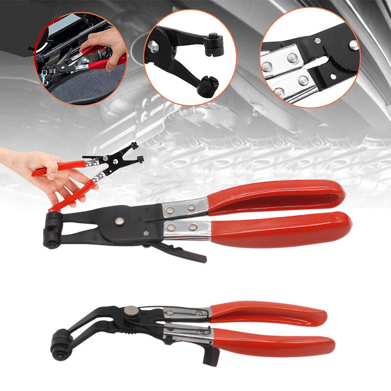 2Pcs Car Water Pipe Hose Flat Band Ring Type Hose Clamp Pliers Removal Hand Tool