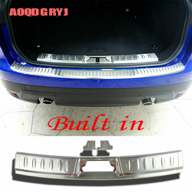 Silver Rear Bumper Trunk Sill Plate Guard Cover Trim for Jaguar F-PACE 2018-2020