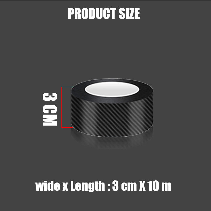 5D Car Carbon Fiber Vinyl Film Sticker Door Sill Scuff Anti Scratch Tape Protect