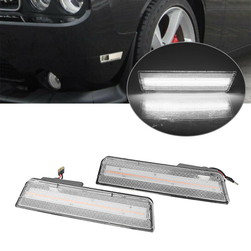 LED Front Side Marker Lights For 2008-14 for Dodge for Challenger /2011-14 12 13 Charger