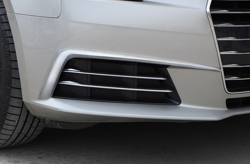 for Audi A4 B9 2018-2019 Silver ABS Front Bumper Fog Light Molding Cover Trim 2x