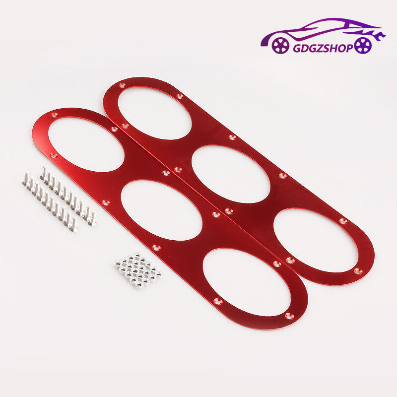 2pcs Universal Aluminum Rear Bumper Race Air Diversion Diffuser Panel Kit Red