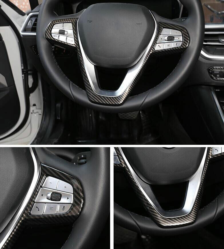 ABS Carbon Fiber Inner Steering Wheel Frame Cover Trim for BMW X5 G05 2019-2023