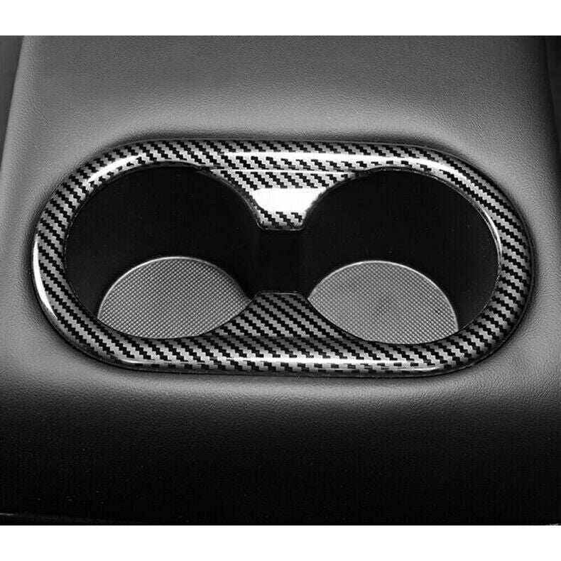 for Kia K5 21-2024 Carbon Fiber Look Inner Rear Water Cup Panel Frame Cover Trim