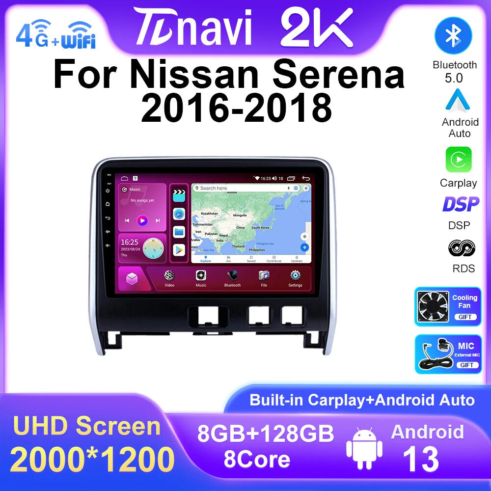 Android for Nissan Serena 5 2016-2018 Car Radio CarPlay Multimedia GPS Player