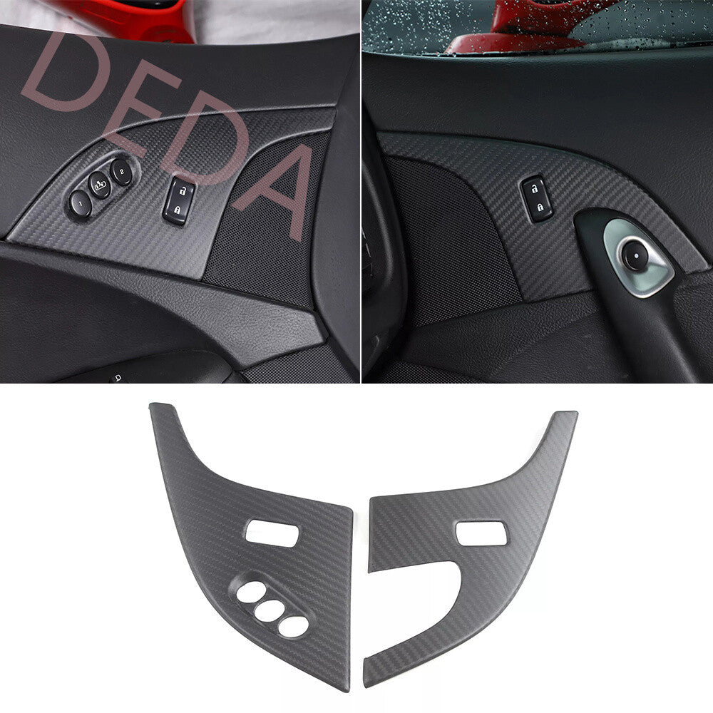 Matte Carbon Fiber Child Door Lock Panel Cover for Chevrolet for Corvette C6 2005-13