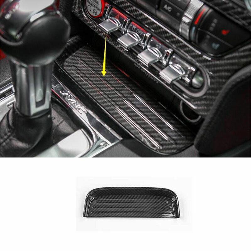 for Ford for Mustang 2015-2022 Carbon Fiber Middle Console Cigarette Lighter Trim