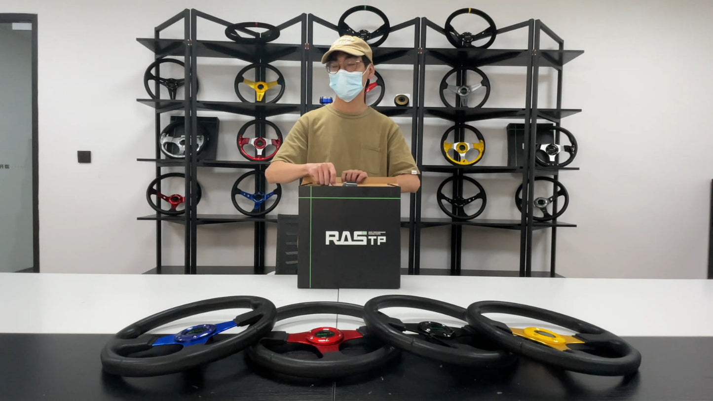 14 340mm Universal Drifting Racing Steering Wheel Aluminum 6 Bolt Blue