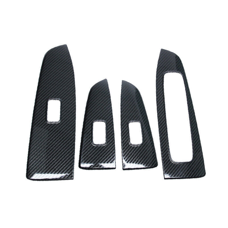 Glass Window Lifting Lock Panel Trim for Kia K3 Forte 2019-22 Steel Carbon Fiber