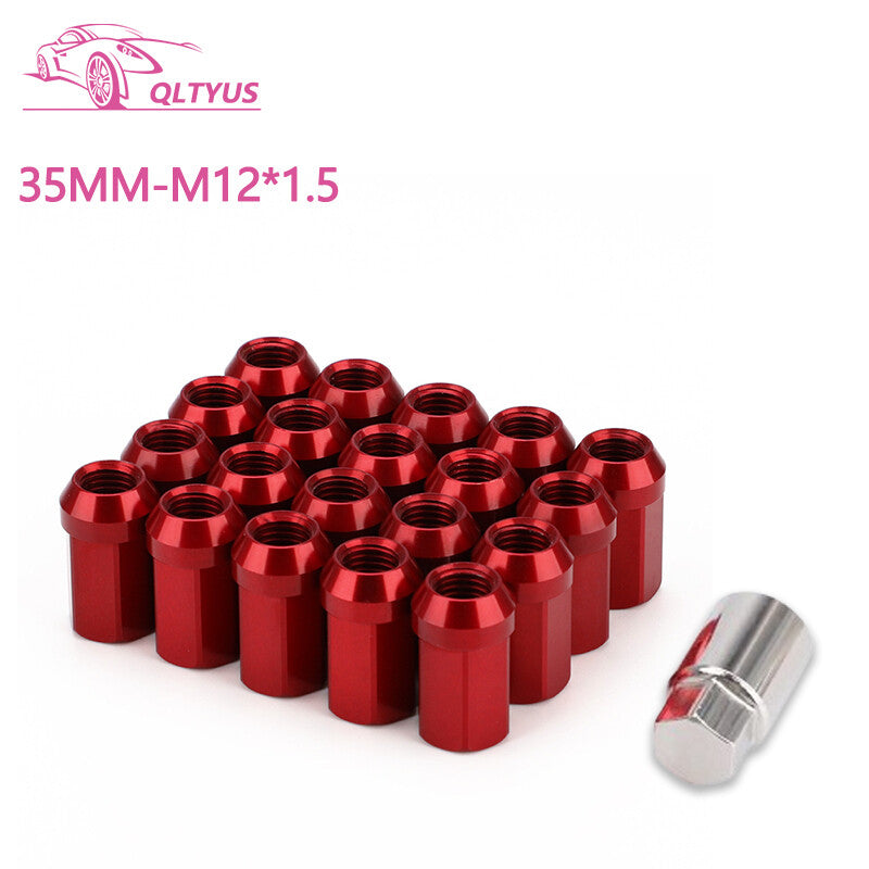 20-pack 35mm M121.5 aluminum wheel lock nuts, wheel lug nuts, anti-theft, 19 HEX