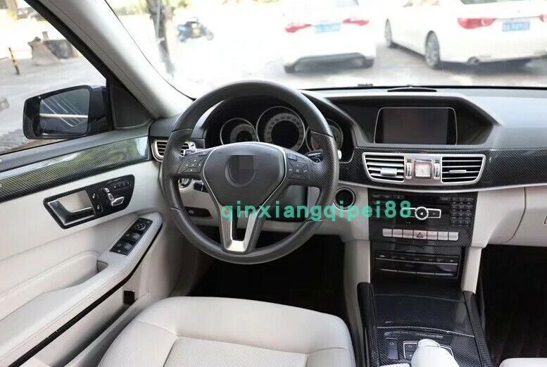 Carbon fiber Interior Kit Cover Trims Decor for Mercedes-Benz E-Class 2014-2015