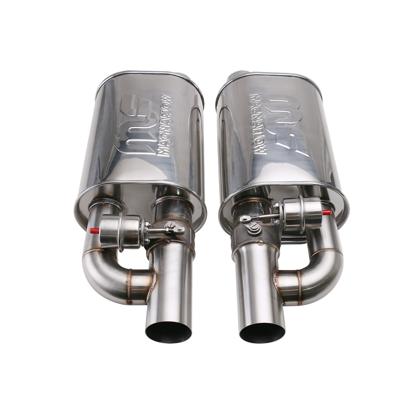 2pcs 3 In/out Adjust Sound Value Muffler Exhaust W/ Exhaust Valve 8.5  6 