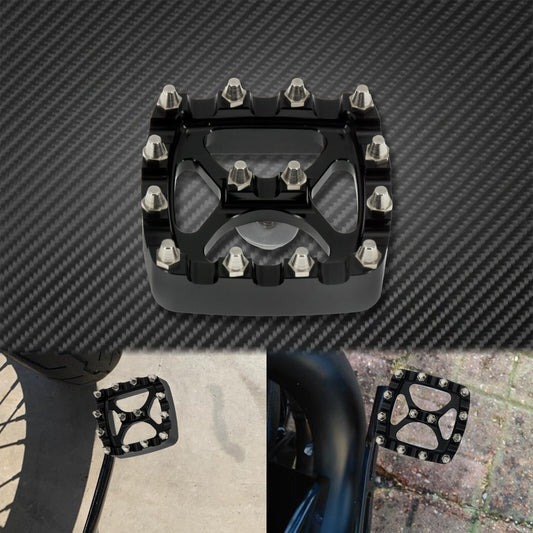 Black MX Style Brake Pedal Pad Fit for Harley Dyna 93-17 Softail FX 84-17 XL 14