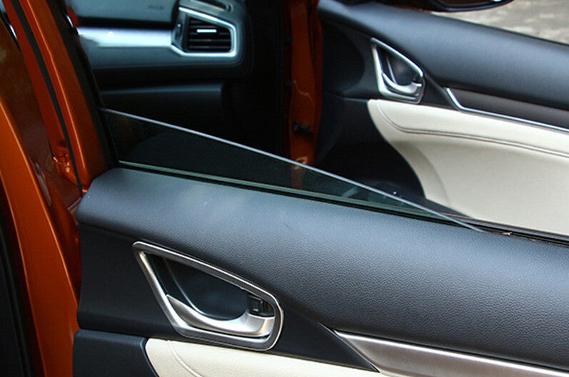 Inner Door Handle Bowl Cover Trim 4 for Honda for Civic 10th 2016-2021 Silver Matte
