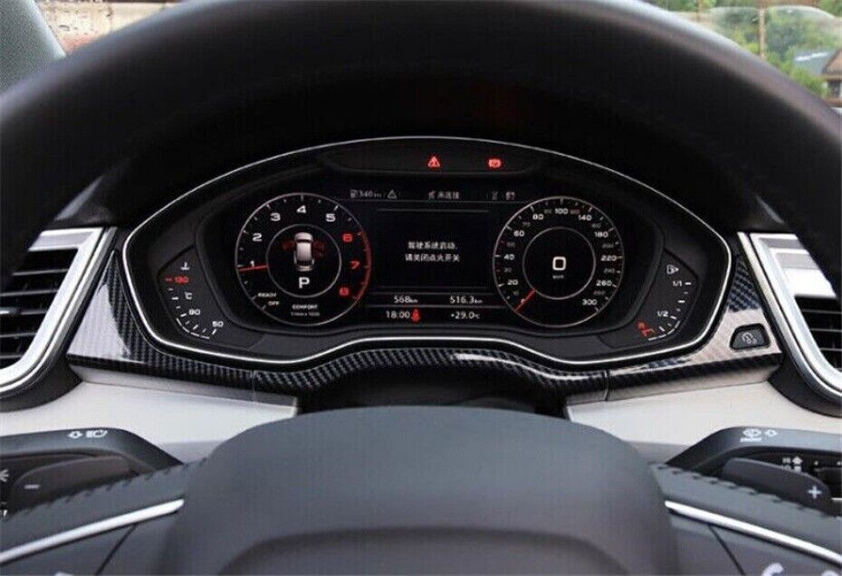 for Audi Q5 2018-24 Carbon Fiber Instrument Panel Dashboard Strip Trim Cover 3P