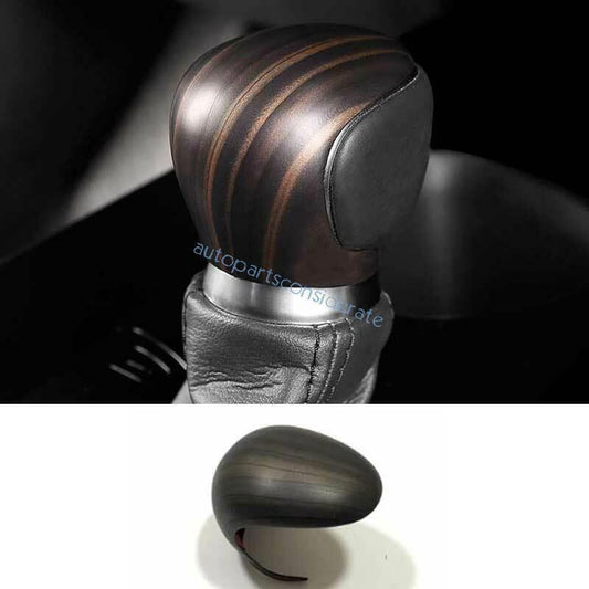 1X Brown Wood Grain Console Gear Shift Knob Cover Trim for Toyota CHR C-HR 18-22