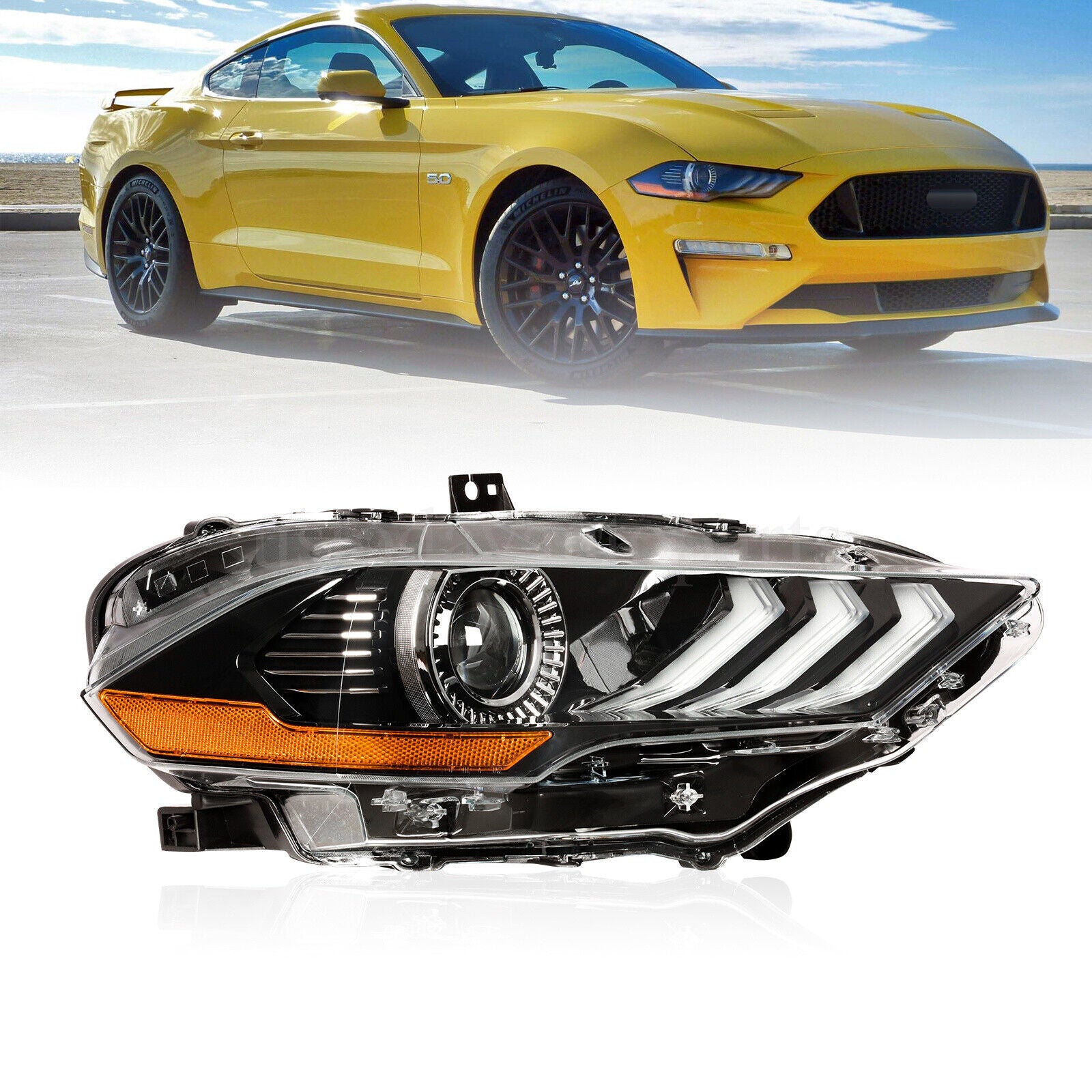 2018-2019 for Ford for Mustang Projector Headlights DRL